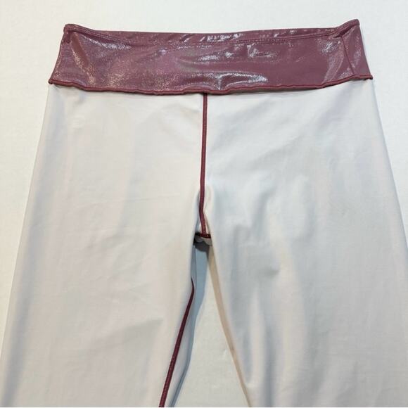 grrrl Leggings Metallic Purple/Pink Iridescent Print, Size "SAM" workout gym - Picture 9 of 15